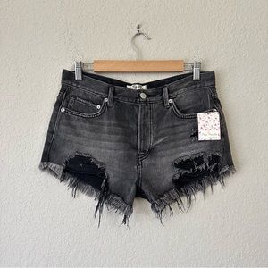 Free People We The Free Loving Good Vibrations Button Fly Jean Shorts Size 27
